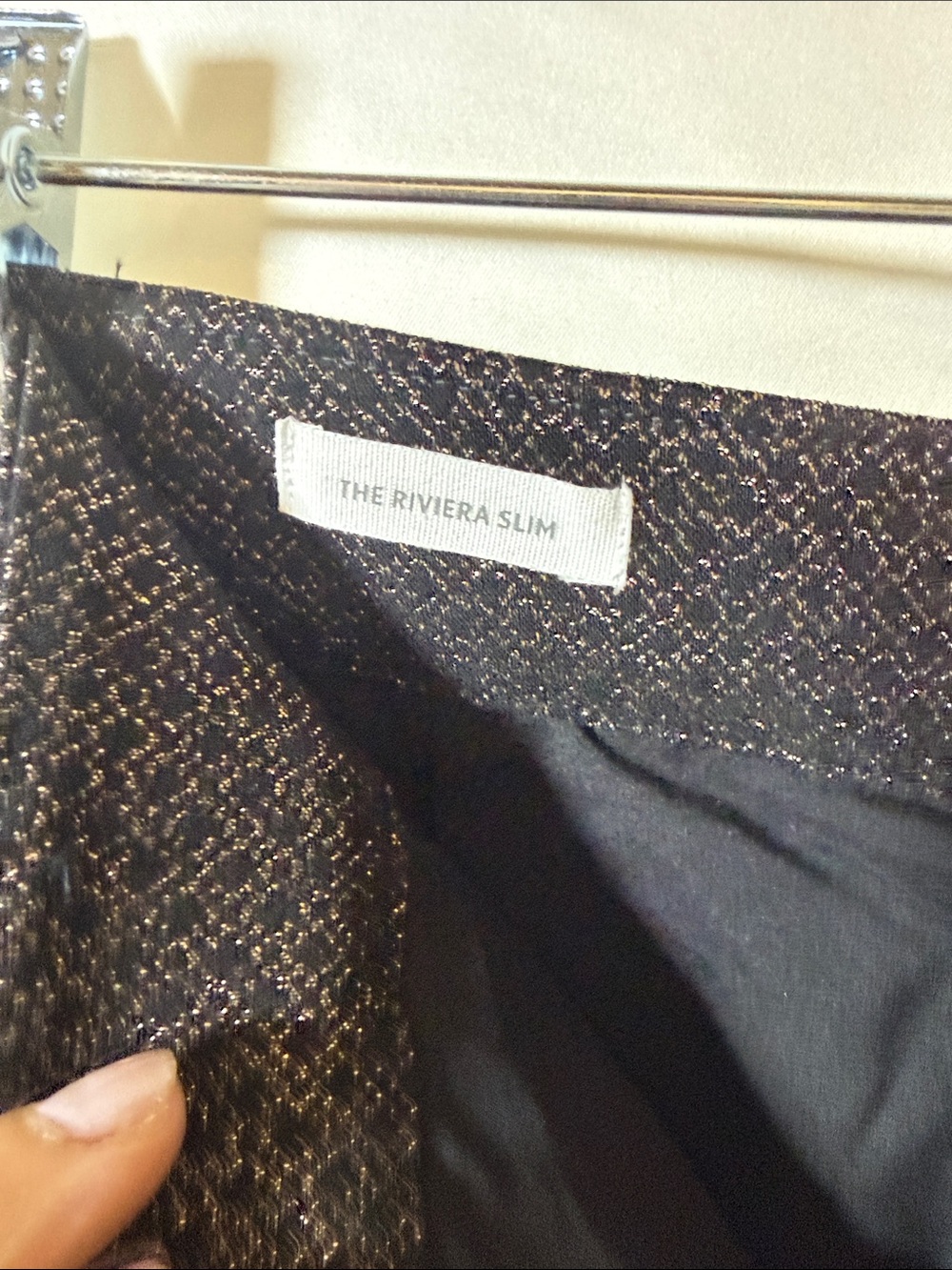Black Textured Straight-Leg Dress Pants - Picture 4 of 6
